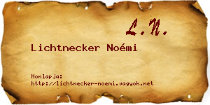 Lichtnecker Noémi névjegykártya